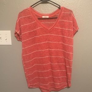 Cherish pink & white stripe knit top